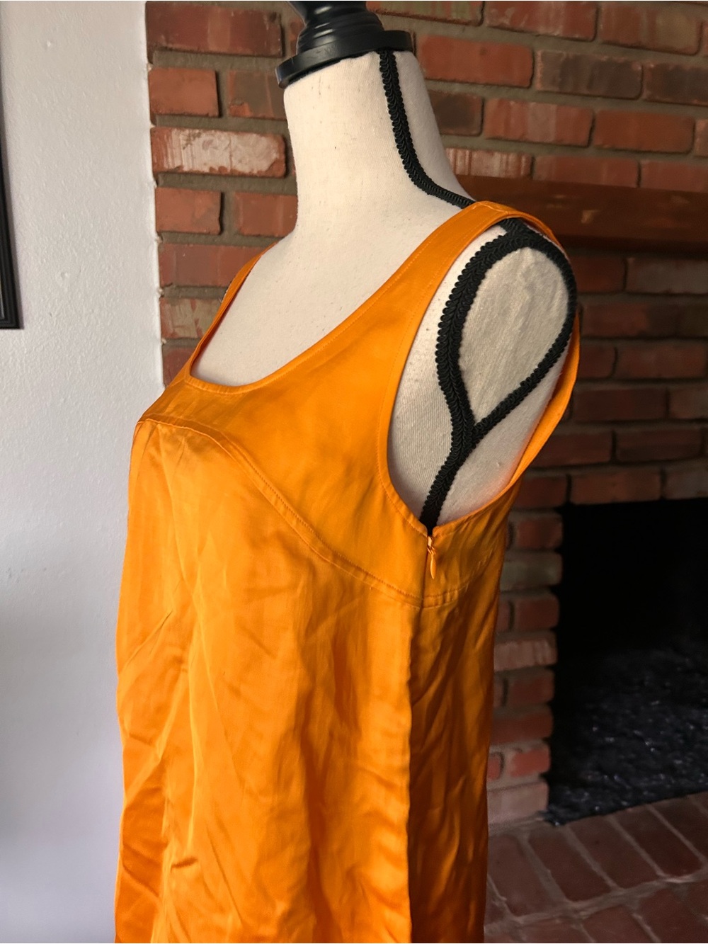 FRAME Micro Flare Mini Dress in Nectarine Sz S - Picture 7 of 10